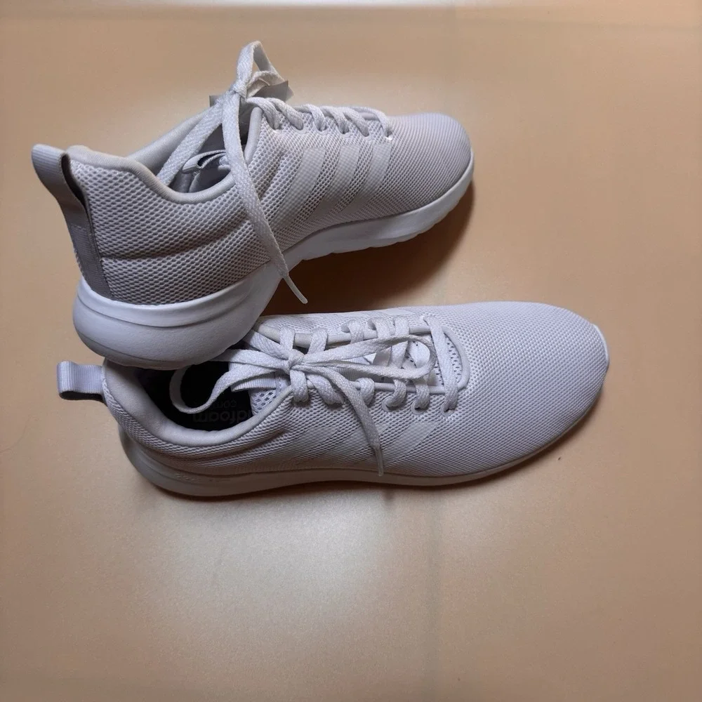 New Adidas Lite Racer CLN Low Top Lace-Up Mesh Sneakers White Comfort BB6895 - Picture 1 of 8